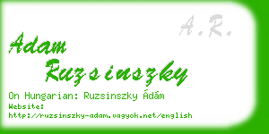 adam ruzsinszky business card